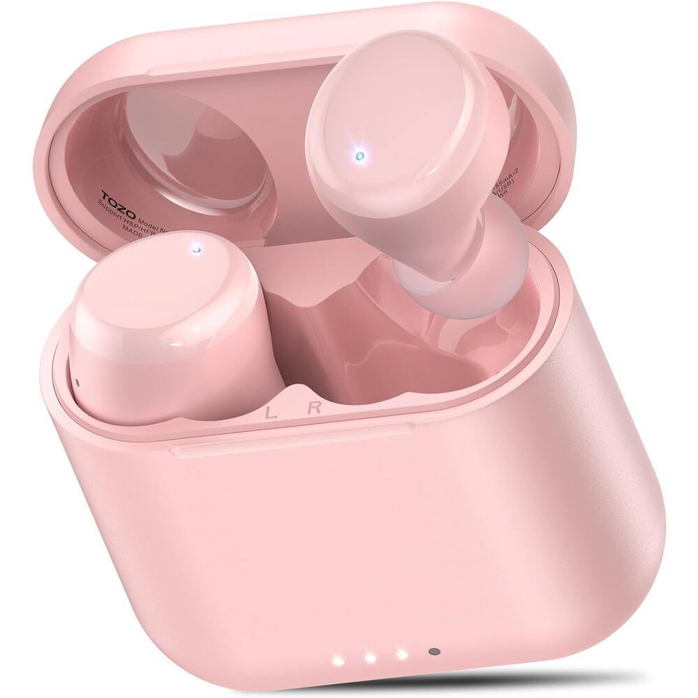 TOZO T6 Wireless Earbuds Bluetooth 5.3 Headphones, Rose Gold
